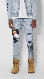Graphic Patched Fashion Jeans