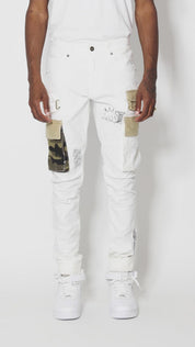 Utility Fashion Cargo Twill Pants - Cream
