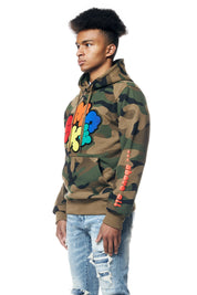 Graphic Pullover Fleece Hoodie - Wood Camo