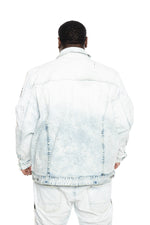 Big and Tall Overspray Fashion Denim Jacket Opaque Blue - Smoke Rise