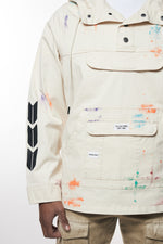 Hand Painted Utility Twill Anorak Jacket