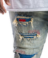Heavy Rip & Repair Fashion Jeans Heritage Blue - Smoke Rise