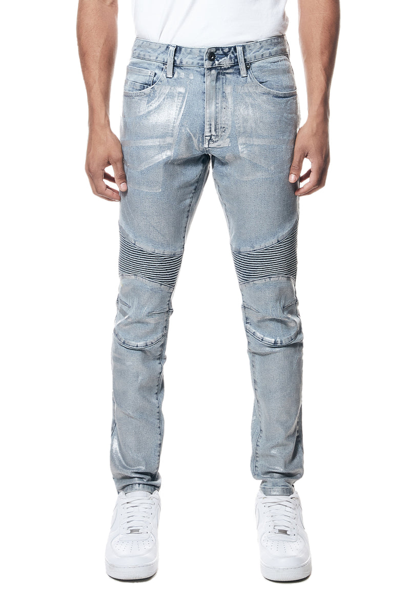 Iridescent Moto Jeans