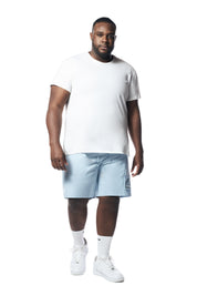 Big and Tall - Printed Twill Workwear Shorts - Sea Breeze