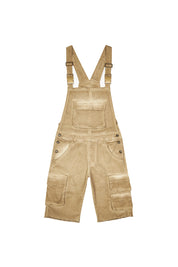 Pigment Dyed Utility Twill Overall Shorts - Khaki
