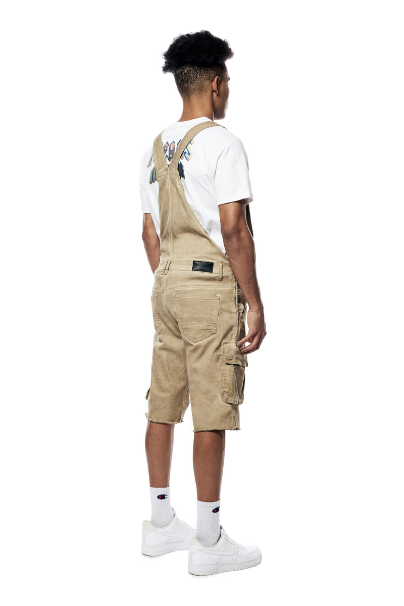 Pigment Dyed Utility Twill Overall Shorts