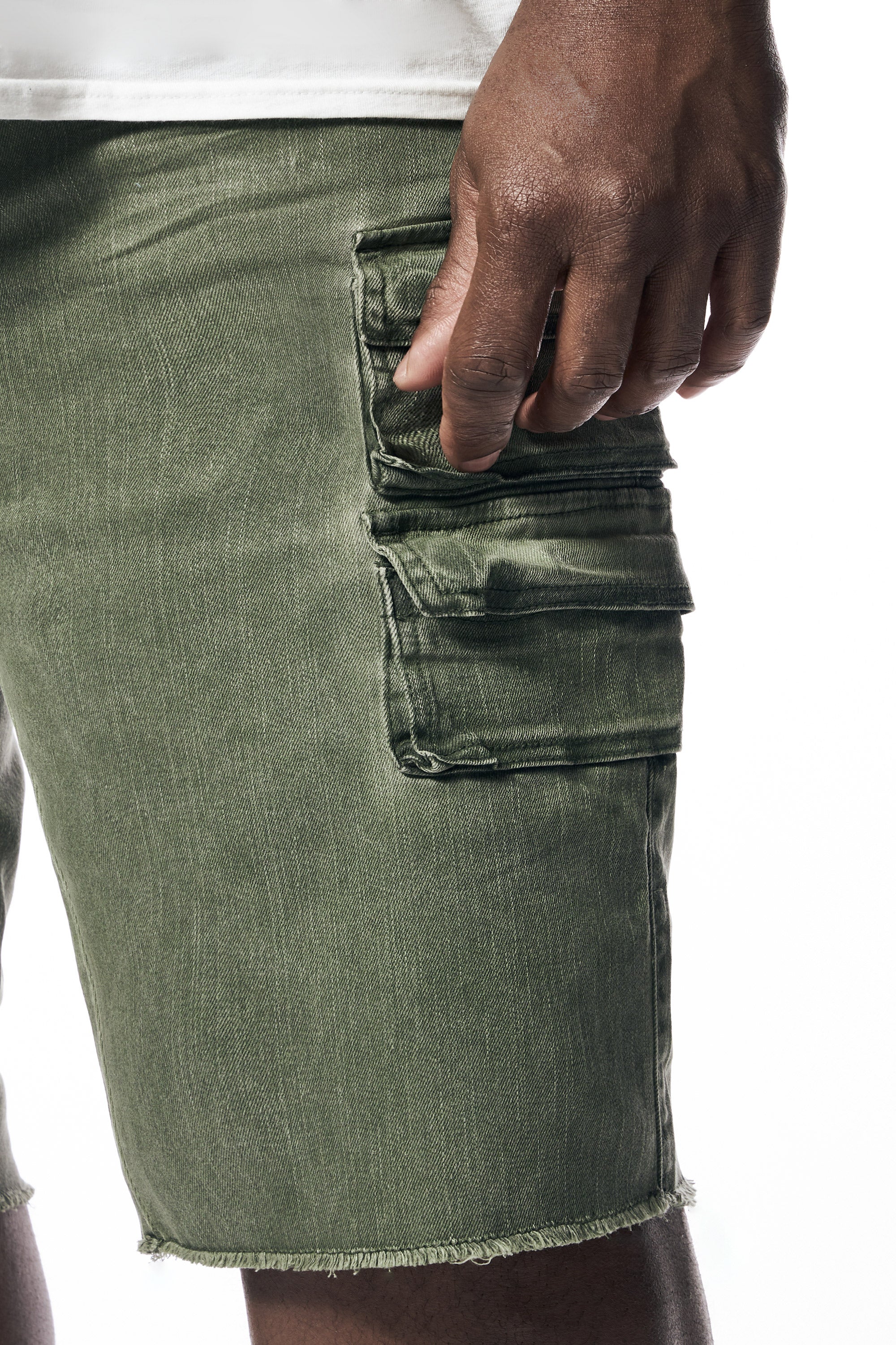 Big and Tall - Pigment Dyed Twill Utility Shorts - Vintage Army