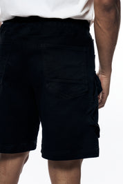 Essential Knit Twill Cargo Shorts - Black