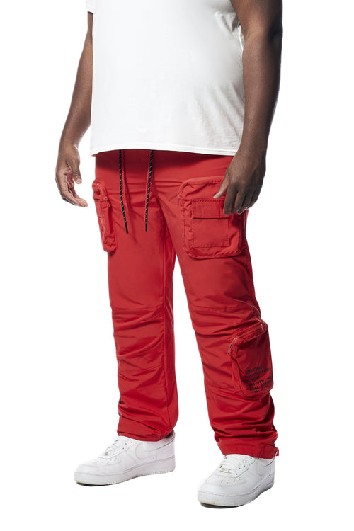 Big and Tall - Printed Utility Windbreaker Joggers - Red