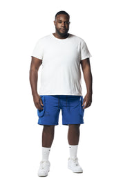 Big and Tall - Printed Utility Lounge Windbreaker Shorts - Royal