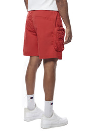 Printed Utility Lounge Windbreaker Shorts - Red