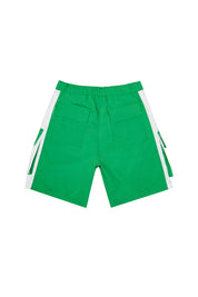 Color block Utility Windbreaker Shorts - Green Grass