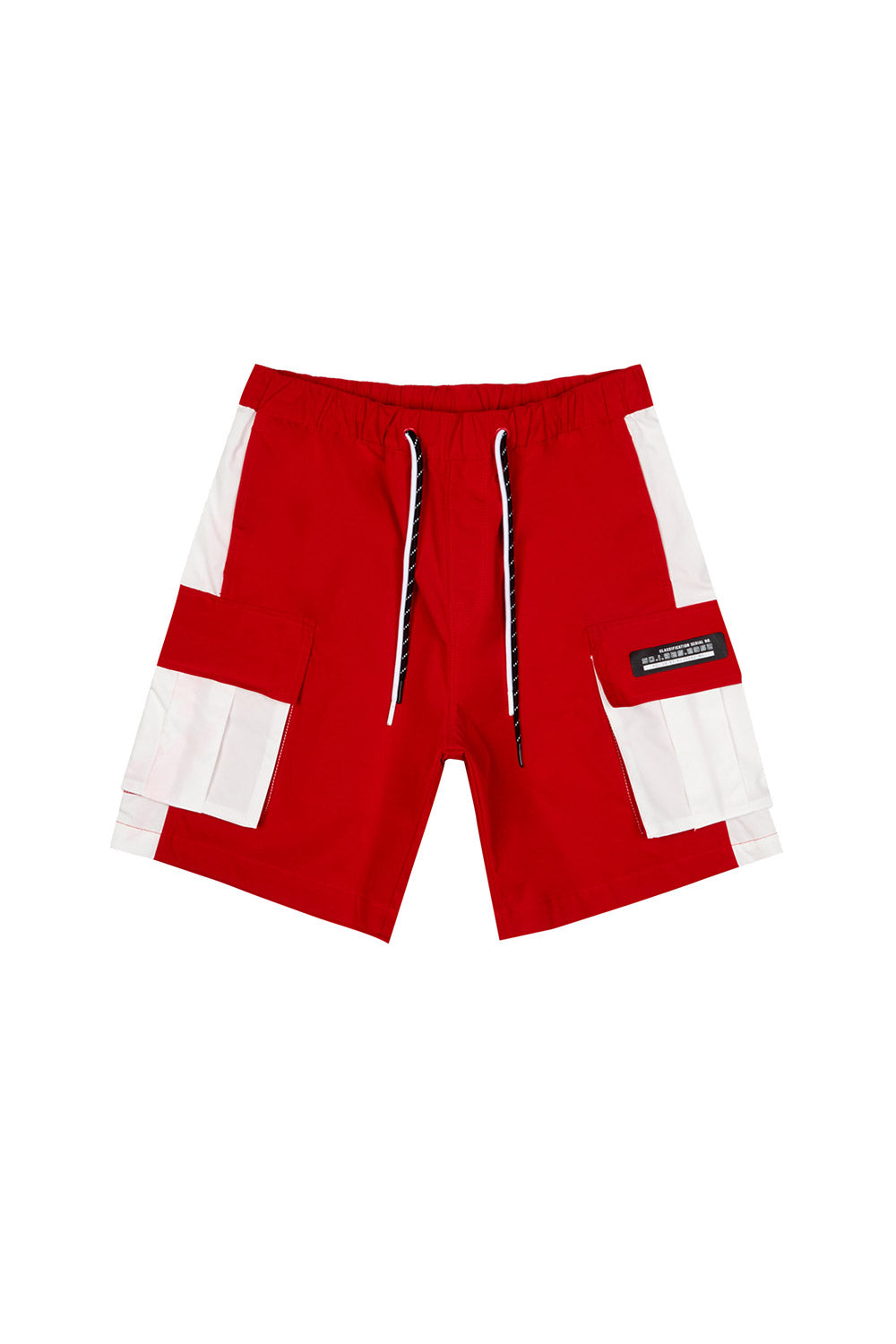 Color block Utility Windbreaker Shorts - Red