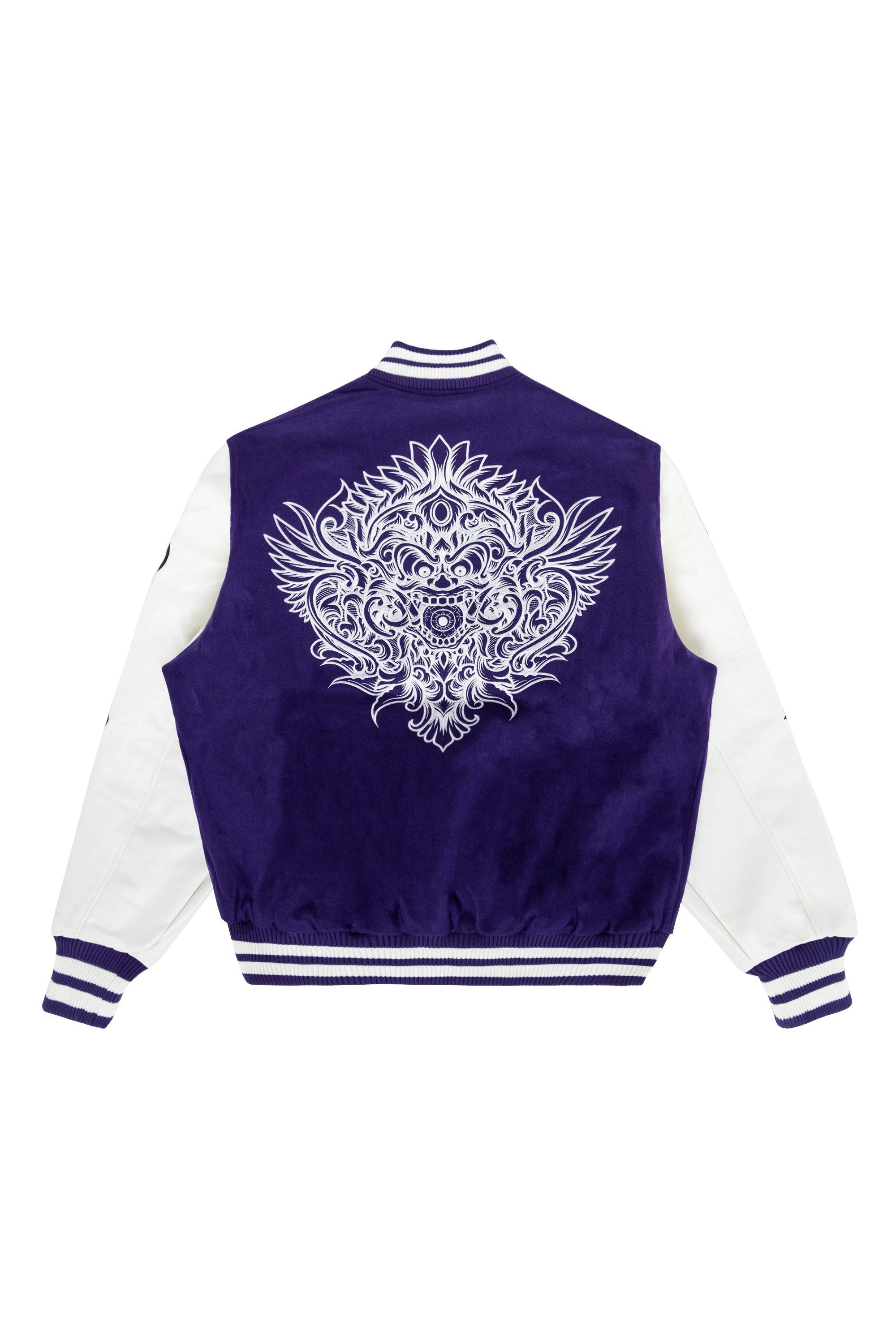 Dokkaebi Fashion Varsity Jacket - Purple - Smoke Rise